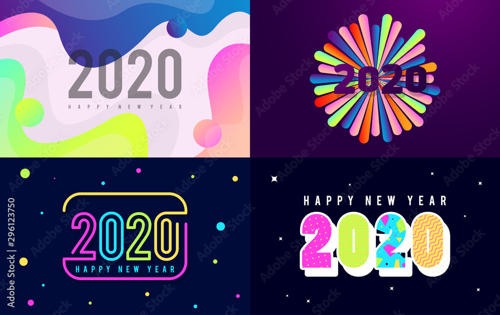 Happy new year 2020 background illustration vector