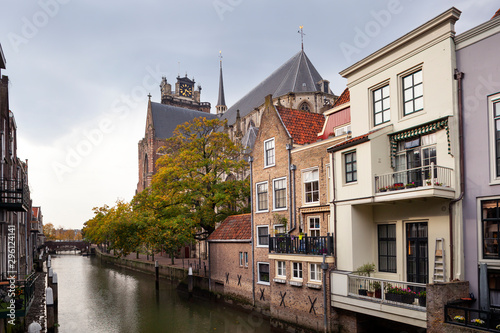 Bridge and canal houses in Dordrecht in the Netherlands