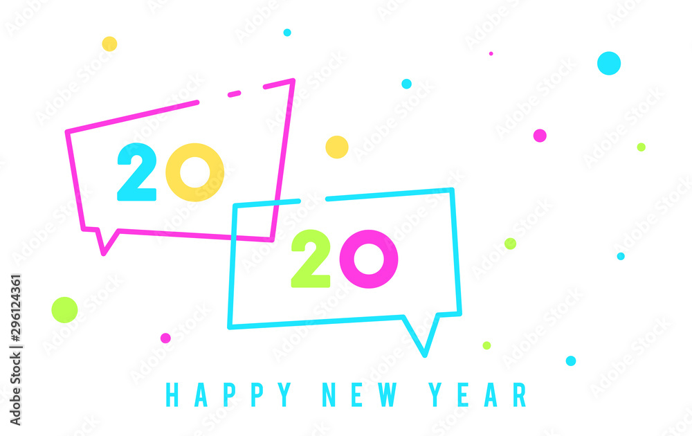 Happy new year 2020 background illustration vector