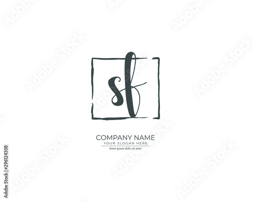 S F SF Initial handwriting logo design. Beautyful design handwritten logo for fashion, team, wedding, luxury logo.