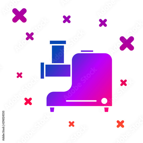 Color Kitchen meat grinder icon isolated on white background. Gradient random dynamic shapes. Vector Illustration