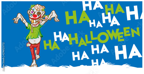 zombie mascot cartoon. banner background