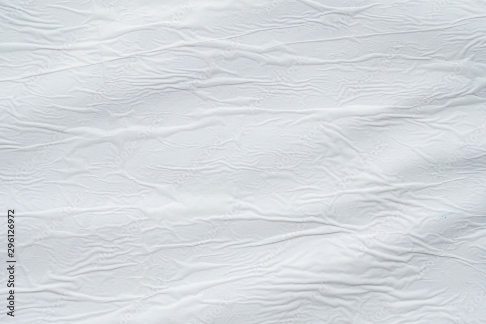 Obraz premium Blank white crumpled creased torn paper poster texture surface background