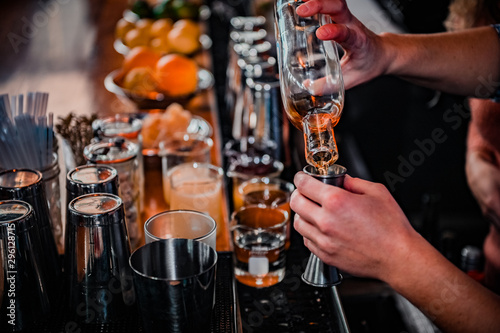 Bartender Pouring a Mixed Drink