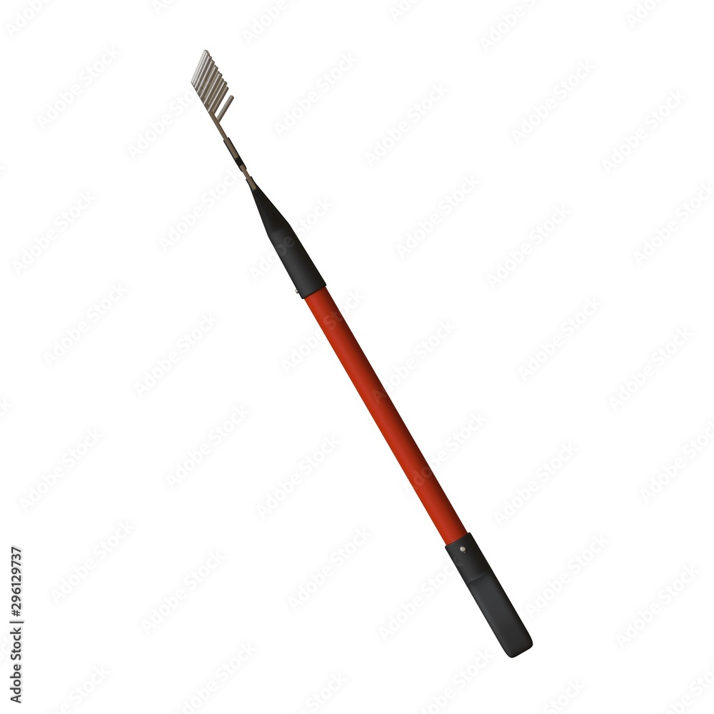 Garden rake on a white background, isolate. 3D rendering of excellent quality in high resolution. It can be enlarged and used as a background or texture. Garden rake on a white background, isolate. 3D rendering of excellent quality in high resolution. It can be enlarged and used as a background or texture.