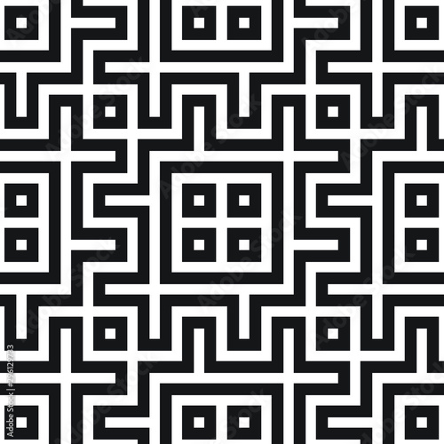 Seamless geometric pattern for the background, patchwork, weaving, embroidering. Jacquard pattern. Vector illustration.