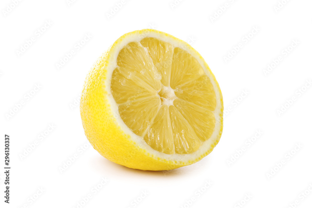 Half of a lemon isolated on white background