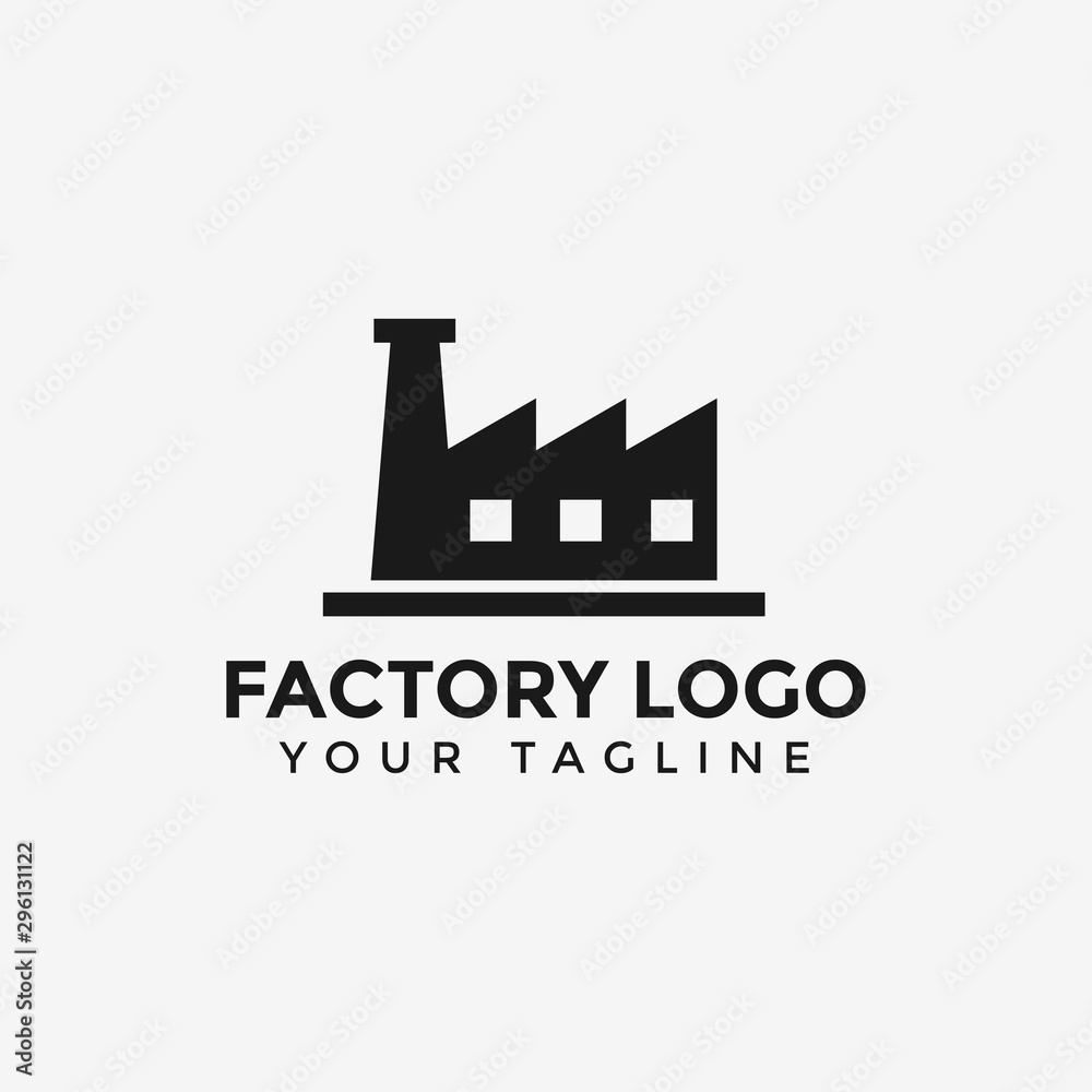 Simple Factory Building Industry Logo Design Template