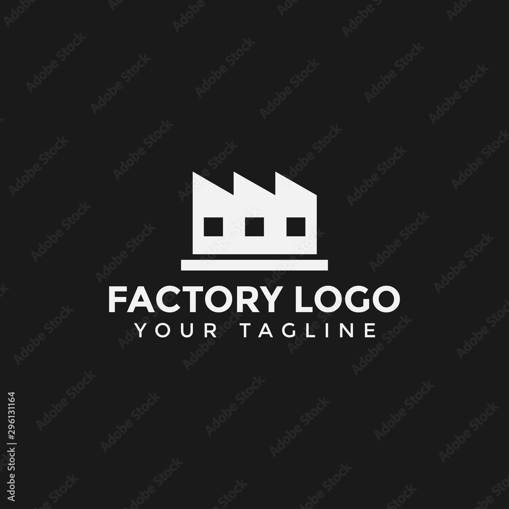 Fototapeta premium Simple Factory Building Industry Logo Design Template