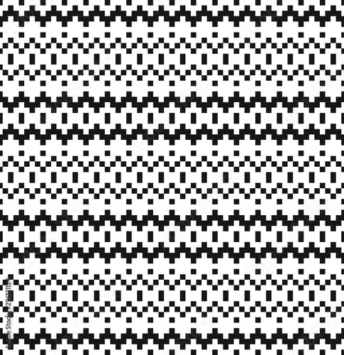 Seamless geometric pattern for the background, patchwork, weaving, embroidering. Jacquard pattern. Pixel pattern. Vector illustration.