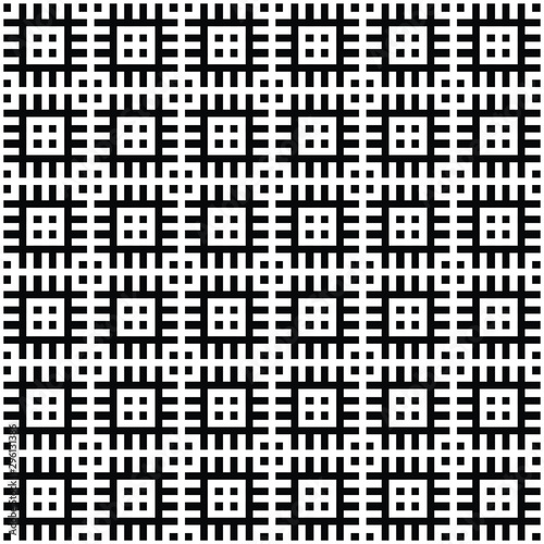Seamless geometric pattern for the background, patchwork, weaving, embroidering. Jacquard pattern. Vector illustration.