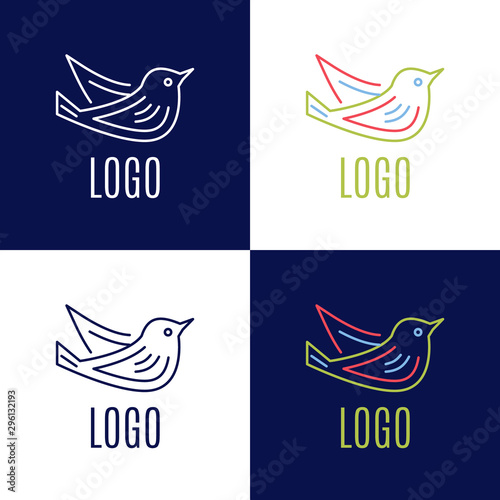 Canvas-taulu Vector growth and start up logo in outline style