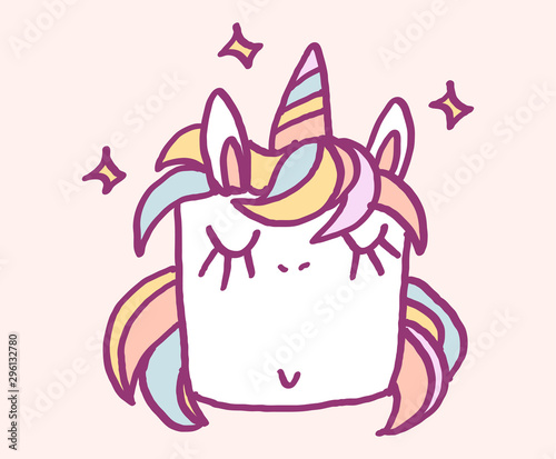 Wallpaper Mural Cute cartoon character desert dressed as unicorn, funny vector illustration. Tee card print graphic art. Torontodigital.ca