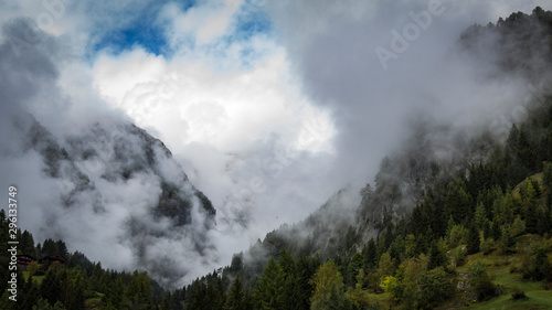 alps mountains clouds autumn 