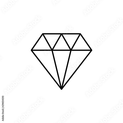 diamond, vector, icon, outline. Illustration isolated vector sign