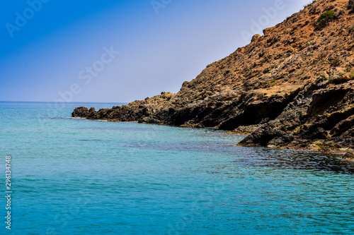 Panoramic View of Tibouda Beach, Mediterranean Moroccan Coast, Morocco