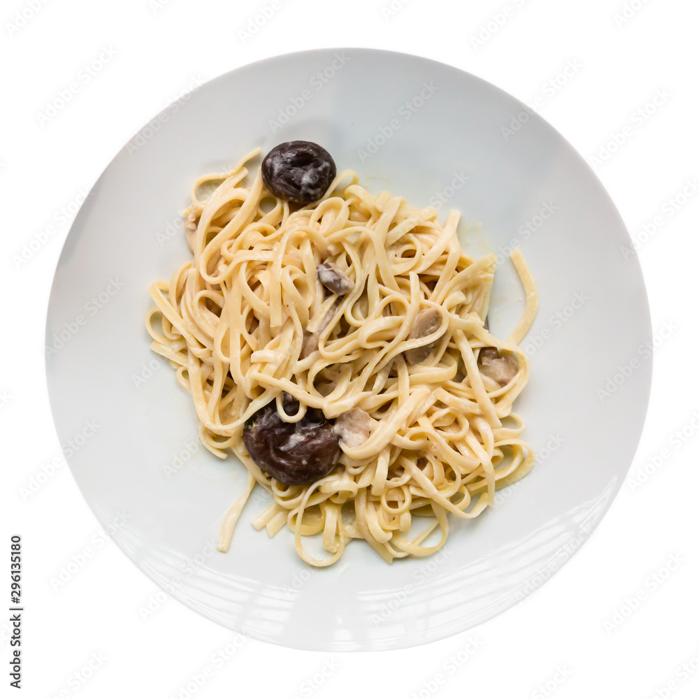 Tagliatelle pasta with mushroom sauce