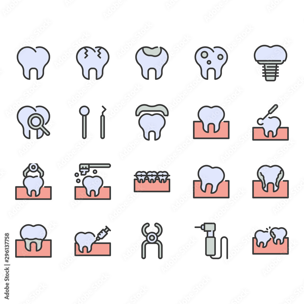Dental icon set.Vector illustration Dental icon set.Vector illustration