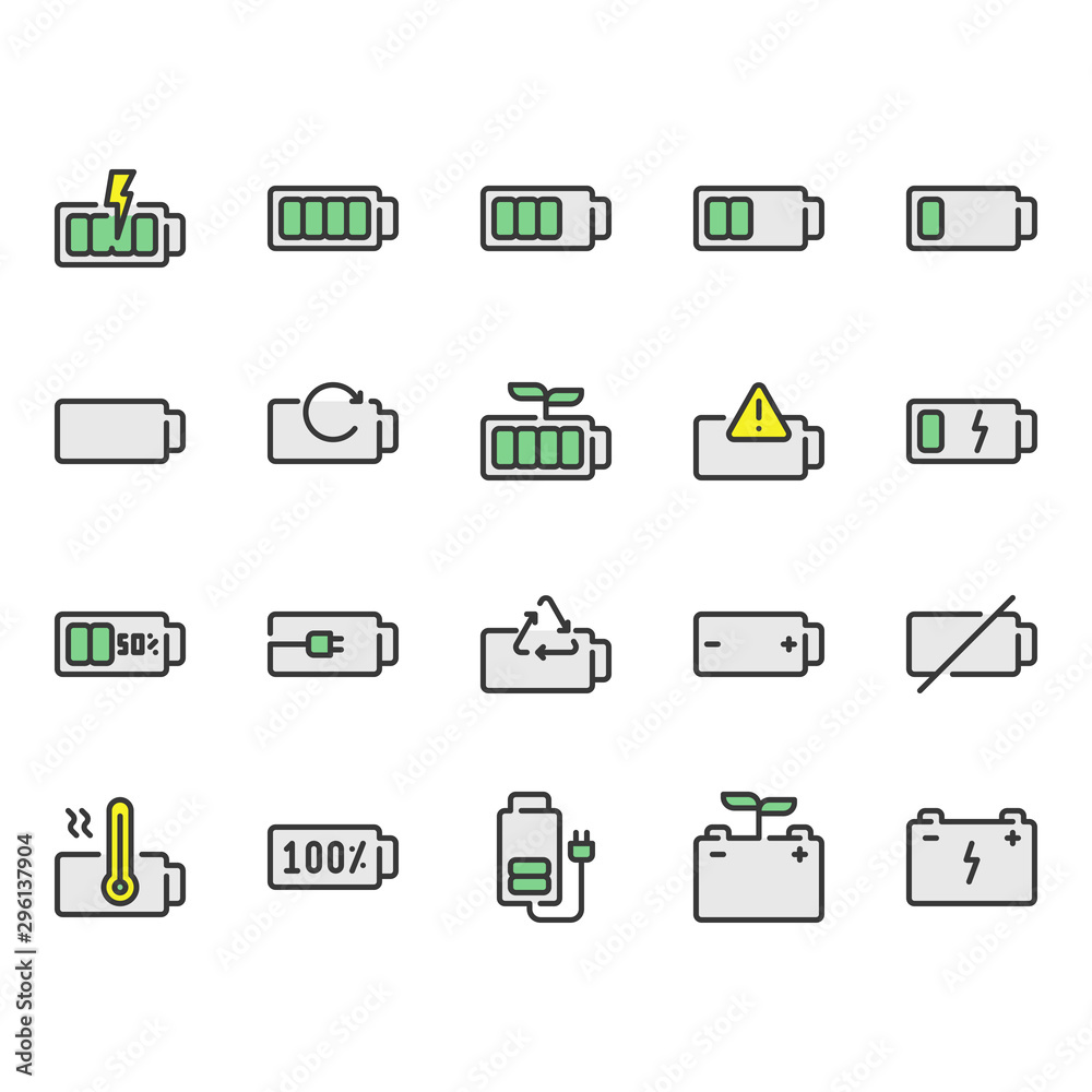 Battery icon set.Vector illustration.