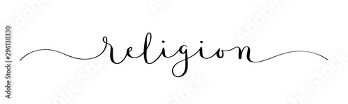 RELIGION vector brush calligraphy banner