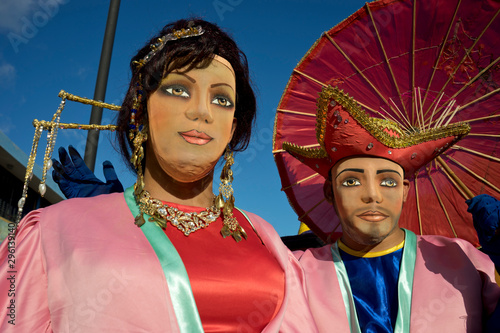 Masked revellers at carnival parade in Granada,Nicaragua photo