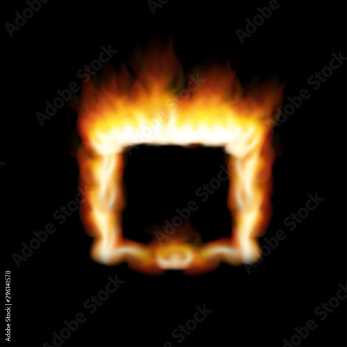 Versus screen with fire frames. Vector illustration.