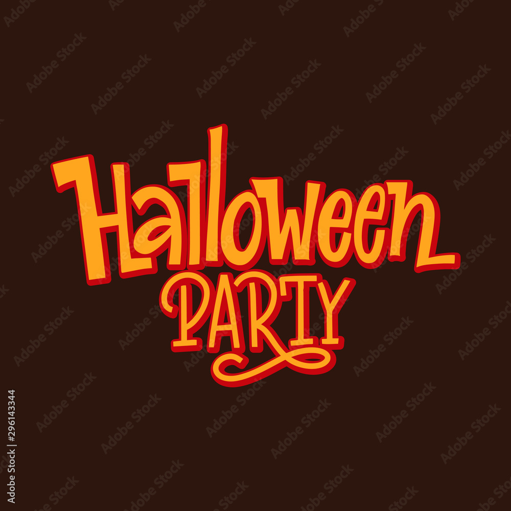 Halloween party. Beautiful Greeting Card Congratulations Lettering Calligraphy Halloween party. Beautiful Greeting Card Congratulations Lettering Calligraphy