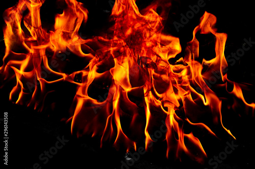 Bright blazing fire. Fire. The texture of fire.