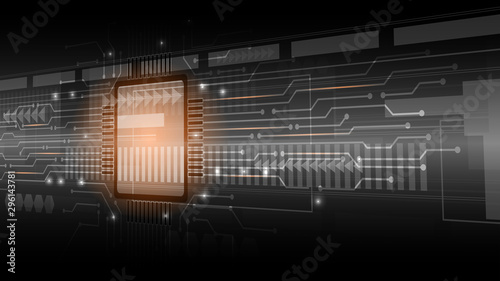 Abstract computer microprocessor circuit board vector background. EPS 10.