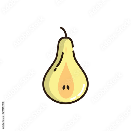 Isolated pear icon fill vector design