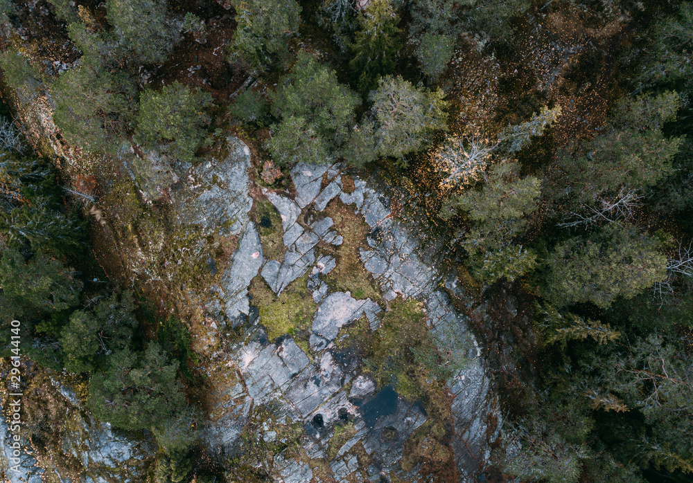 autumn landscape aerial view. Finland near Hiidenvesi lake autumn landscape aerial view. Finland near Hiidenvesi lake