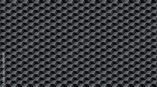 Black abstract background with cubes. Abstract pattern of geometric shapes. Vector illustration.