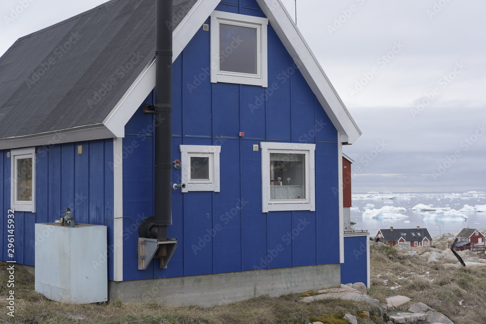 Traditional houses in Ilulissat city, Greenland Traditional houses in Ilulissat city, Greenland