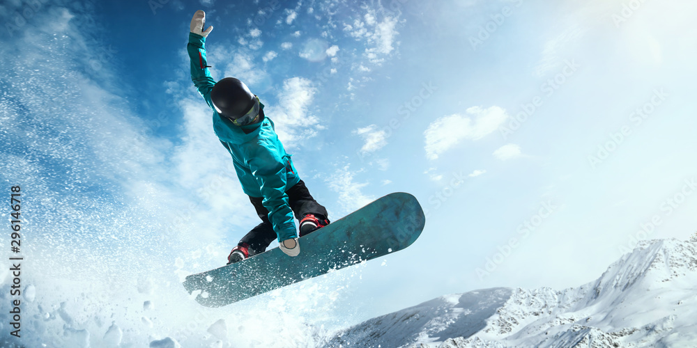 Snowboarding. - obrazy, fototapety, plakaty 