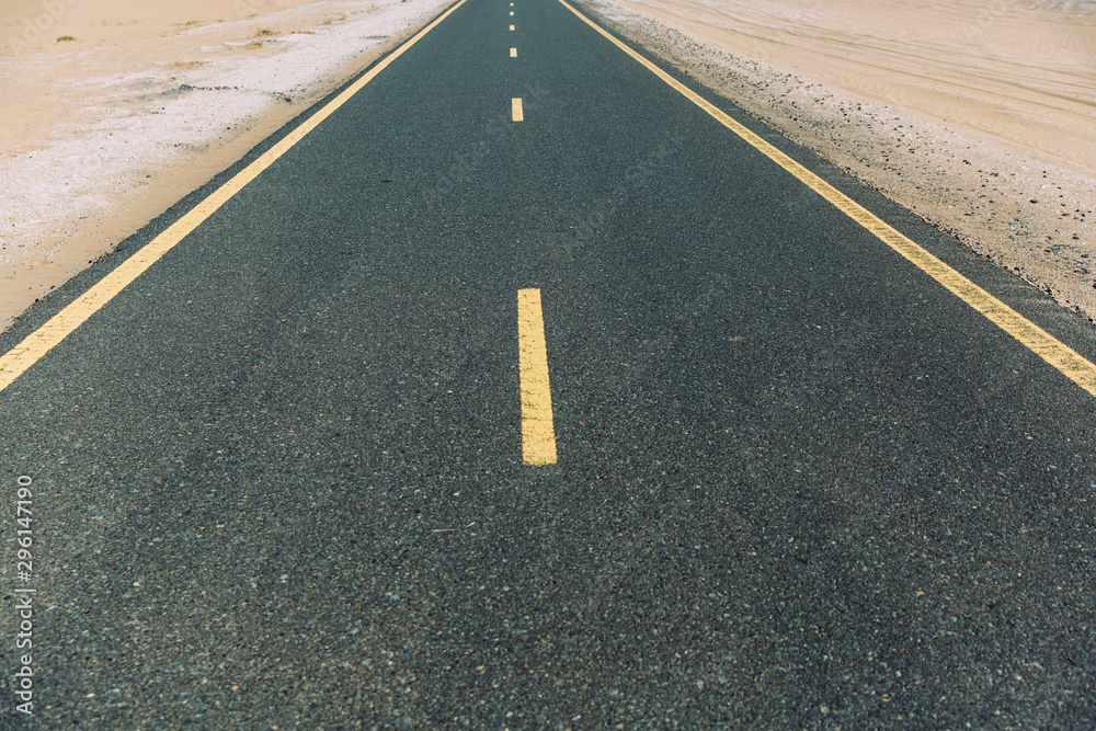 Highway road in the desert in UAE