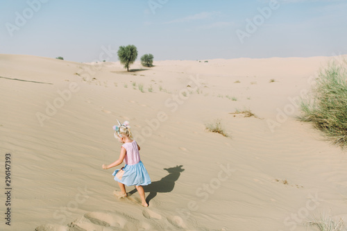 Little girl in the desert in UAE