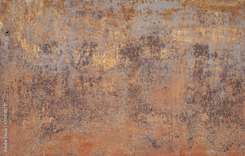 Textures of rusty iron with peeling paint