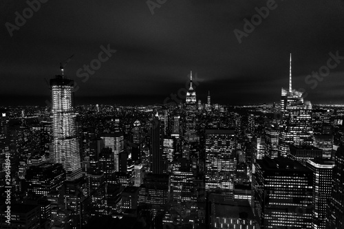 Fotografie, Obraz New York, New York, USA night skyline, view from the Empire State building in Ma