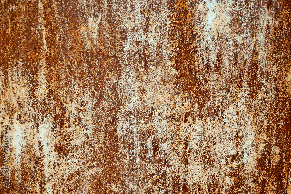 Textures of rusty iron with peeling paint
