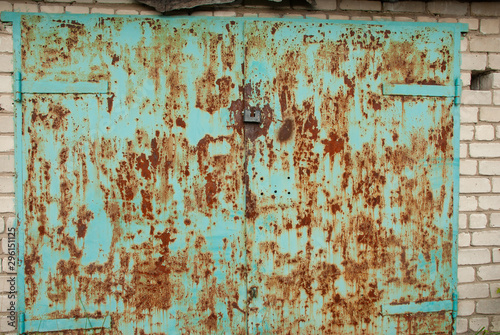 Textures of rusty iron with peeling paint