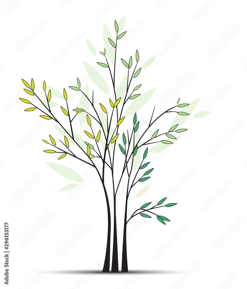 Fototapeta premium Vector illustration of tree. Tree background with green leaves