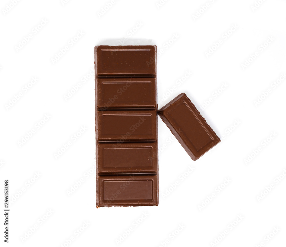 Chocolate row bar  isolated on  white background