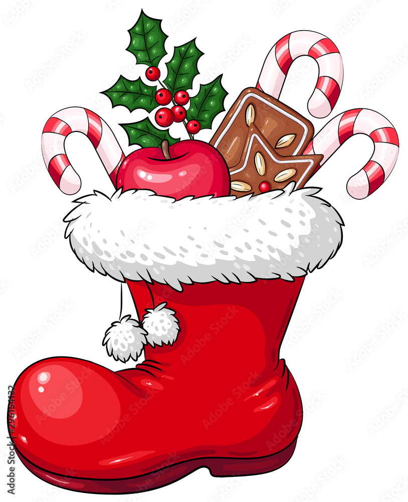 Nikolausstiefel VektorIllustration Stock Vector Adobe Stock