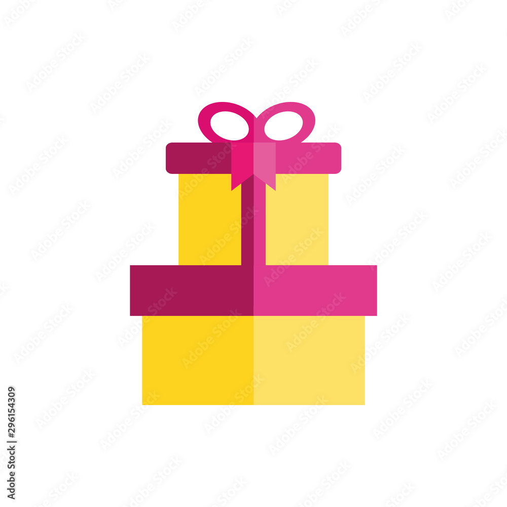 Obraz premium Happy birthday gift icon flat vector design