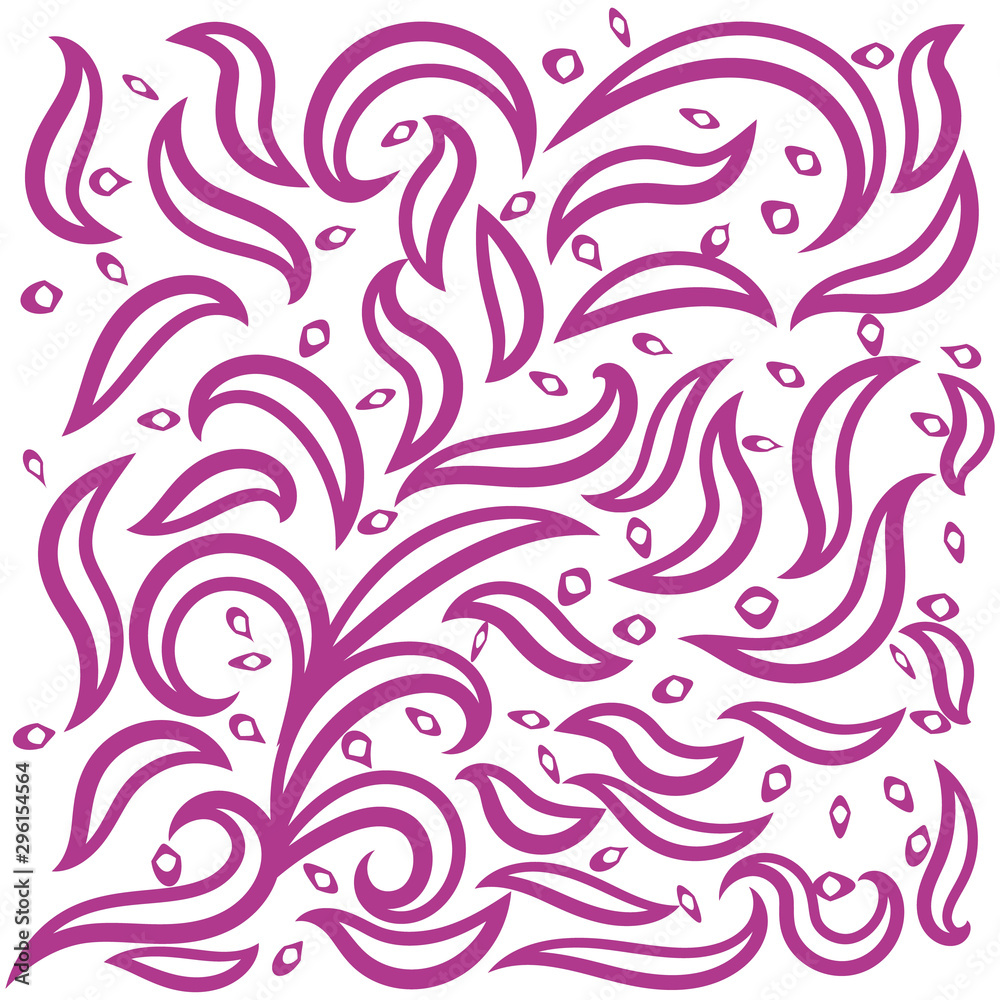 lilac patterned background of feathers and circles