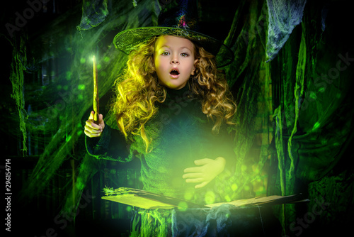 little witch casts a spell photo