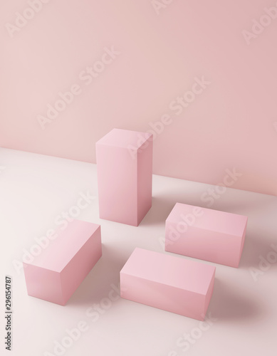 Cosmetic background Pink colour for product presentation, for fashion magazine illustration. 3d rendering