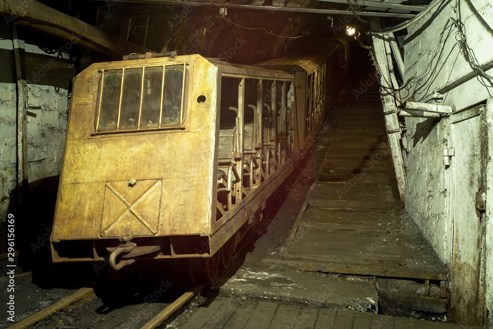 Obraz premium abandoned coal enterprise, underground mining