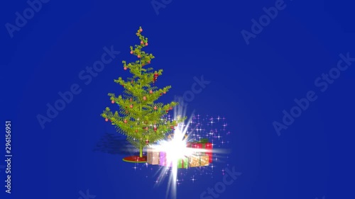 3D rendering on chroma key background of the Christmas gift package appearance.