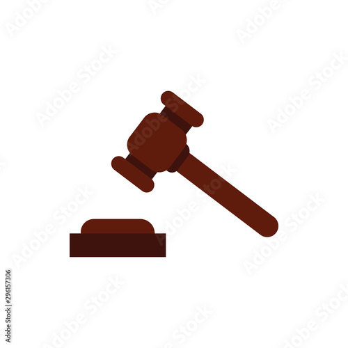 Isolated law hammer flat vector design